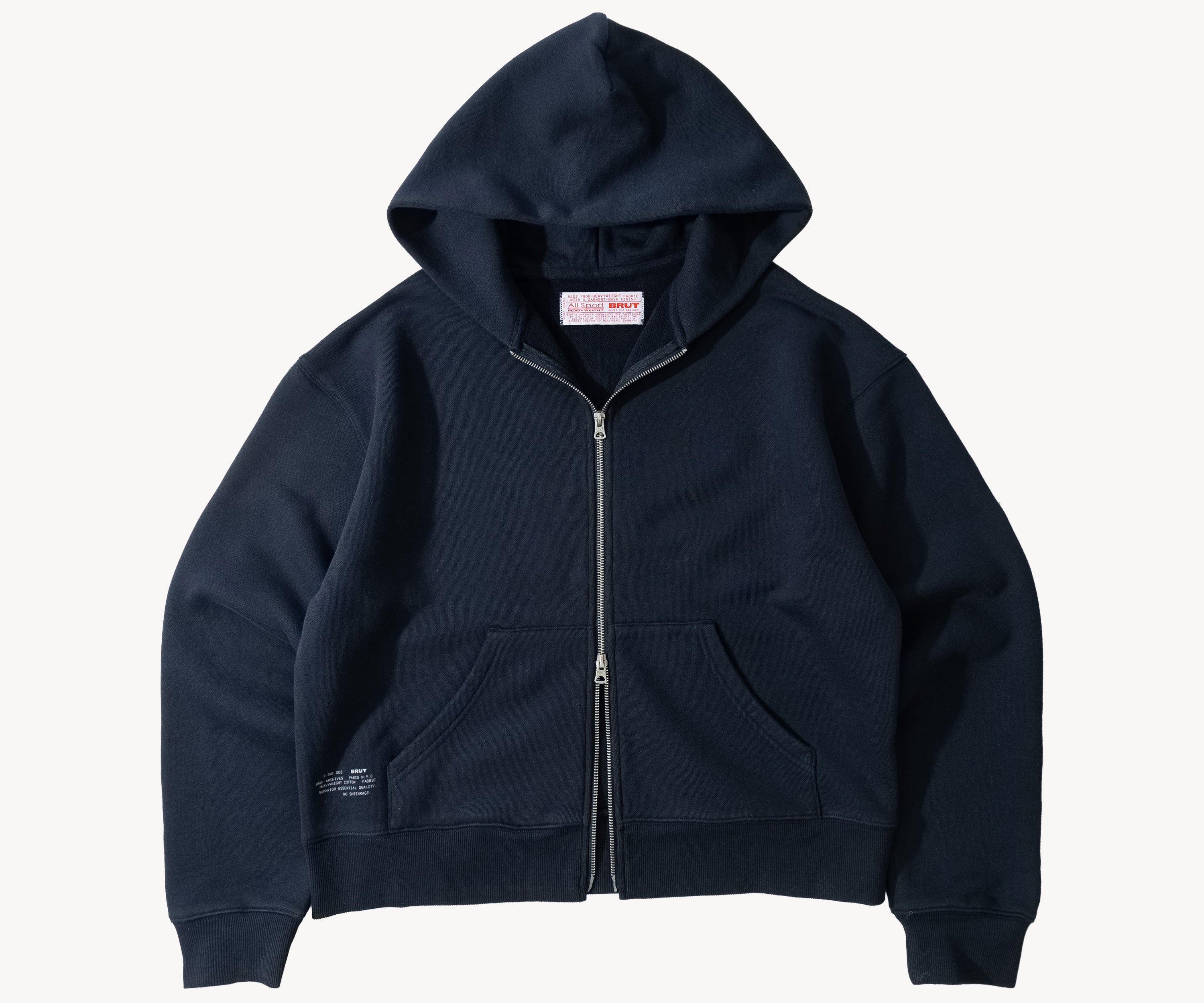 THE ZIP SWEAT Sweatshirts X-SMALL / NAVY - BRUT Clothing US