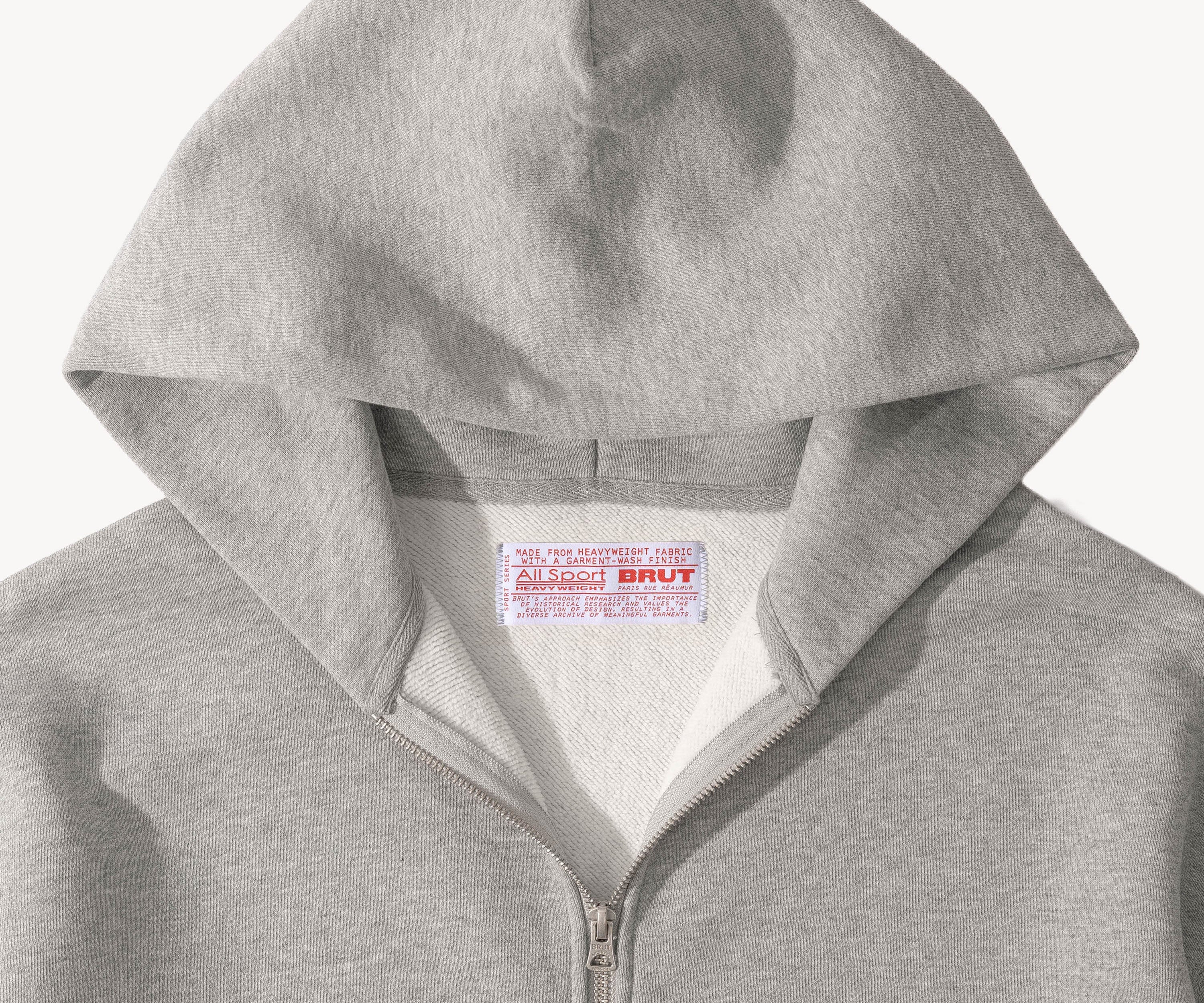 THE ZIP SWEAT Sweatshirts X-SMALL / DARK HEATHER GREY - BRUT Clothing US