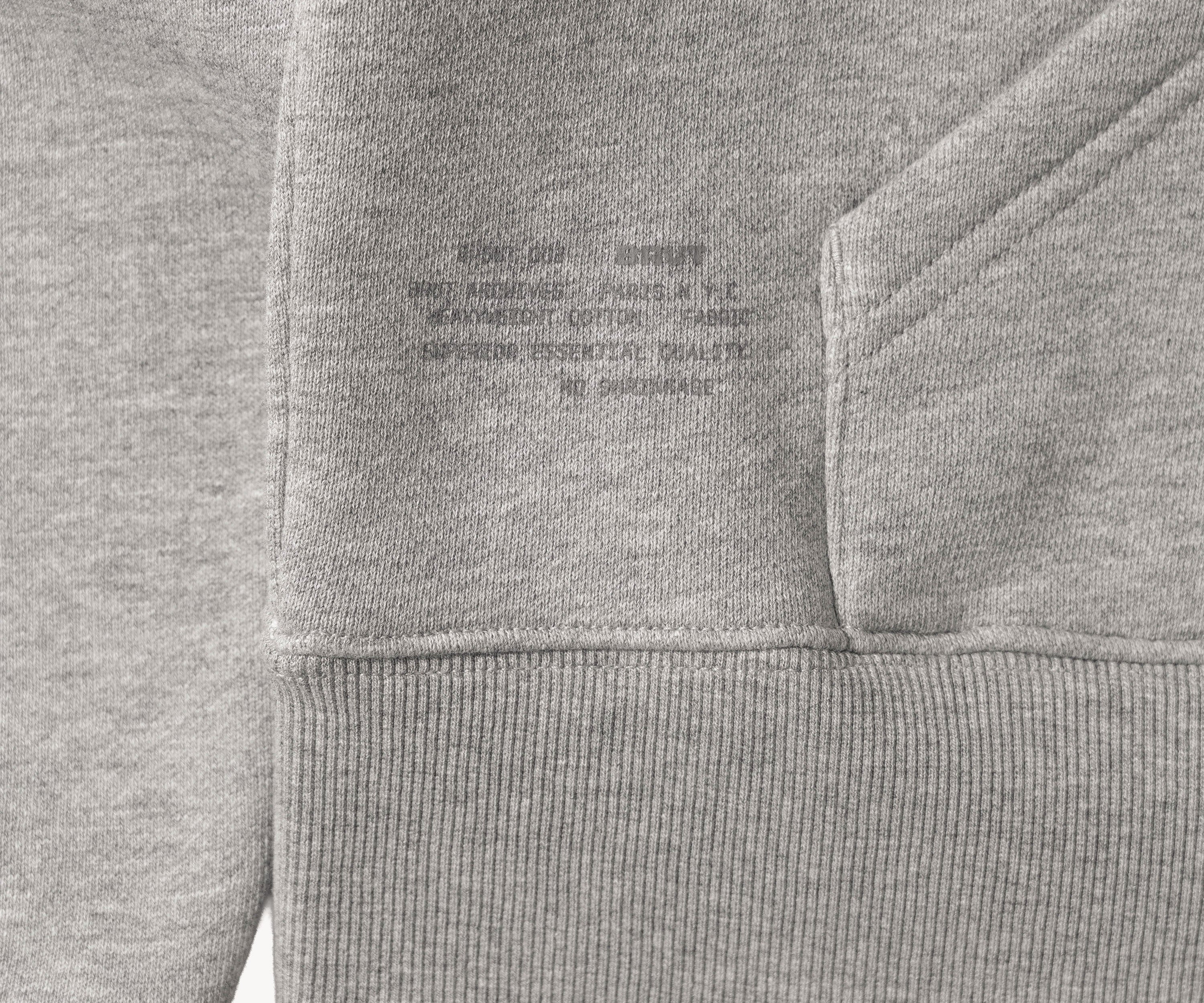 THE ZIP SWEAT Sweatshirts X-SMALL / DARK HEATHER GREY - BRUT Clothing US