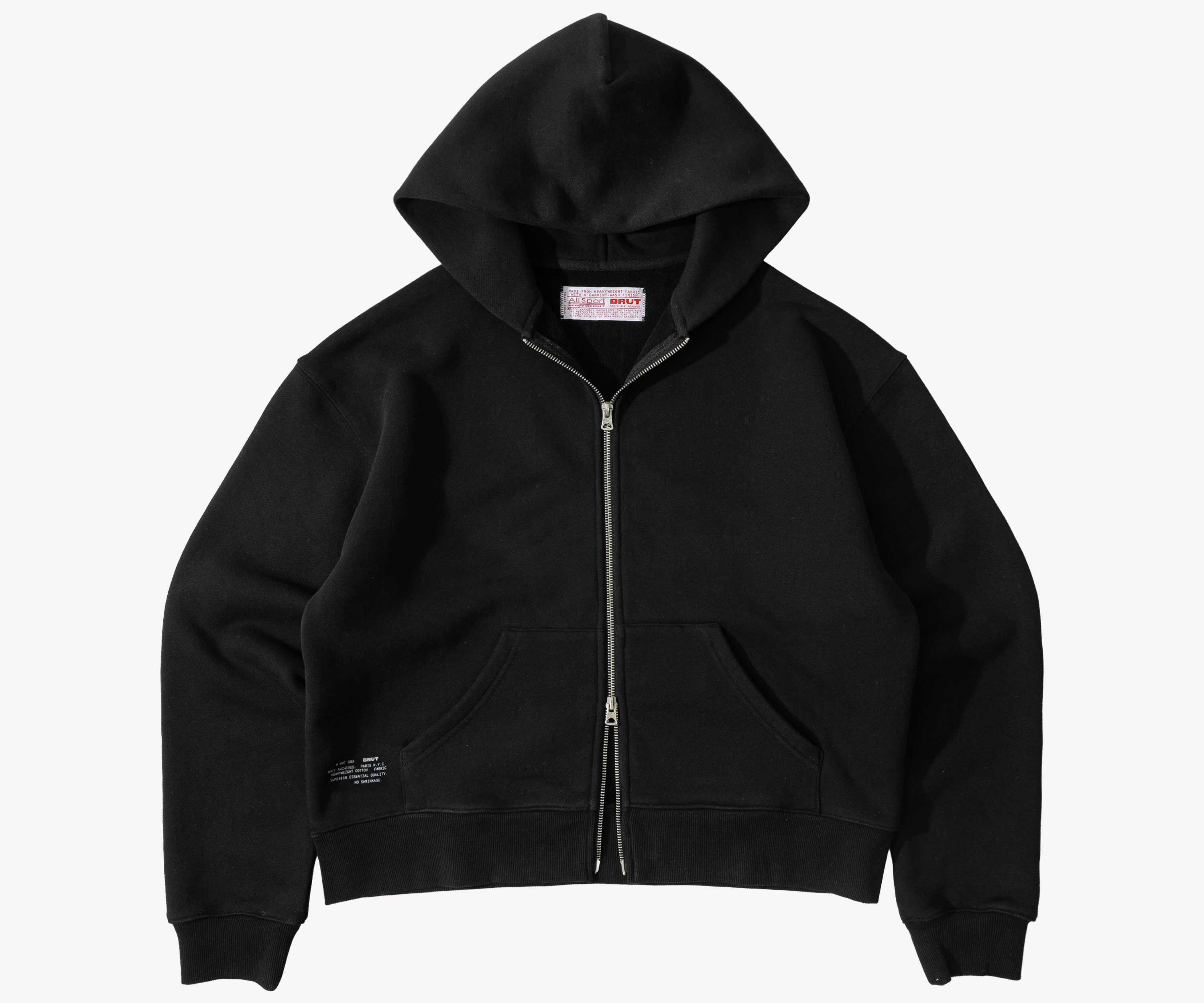 THE ZIP SWEAT Sweatshirts X-SMALL / BLACK - BRUT Clothing US