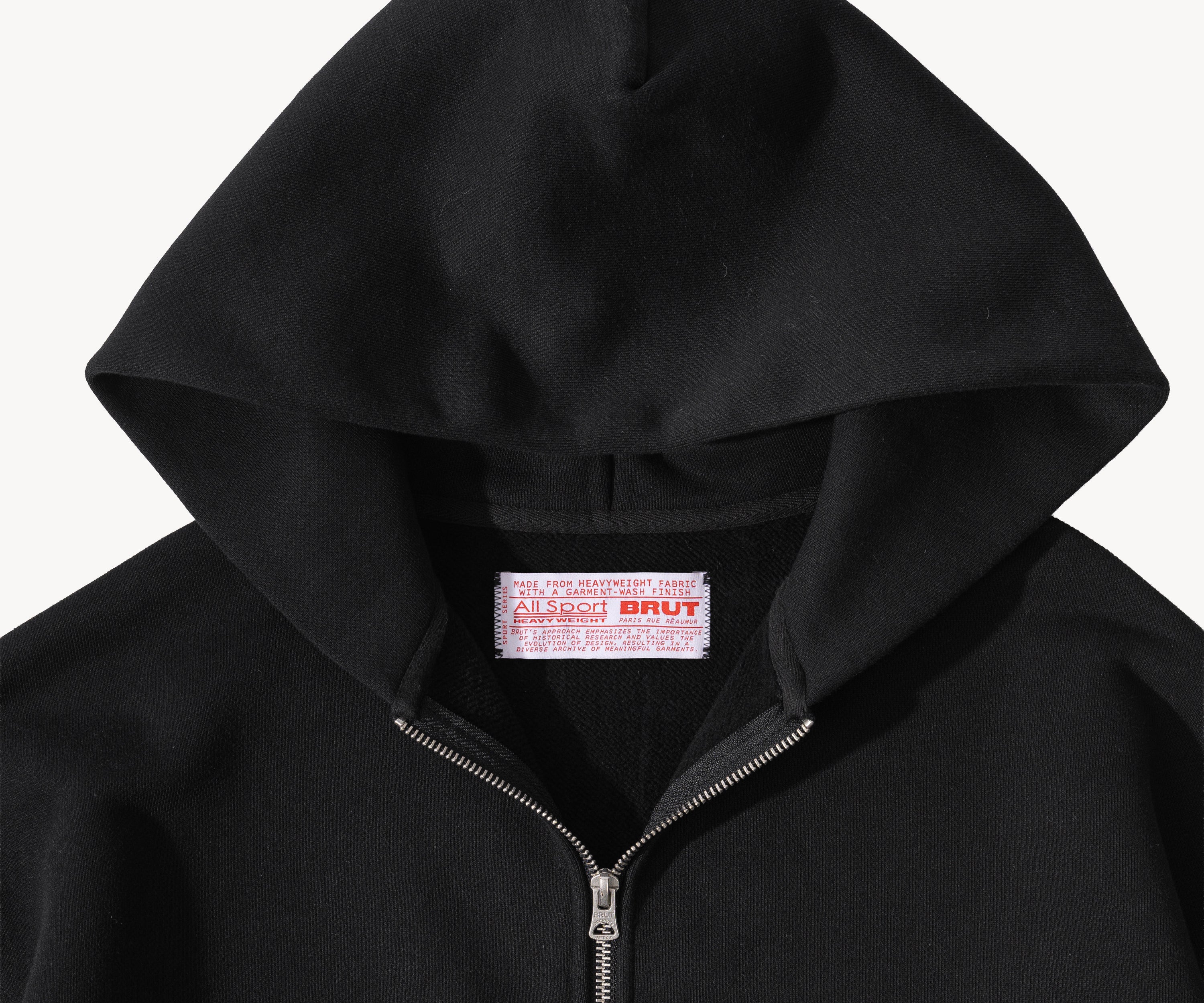 THE ZIP SWEAT Sweatshirts X-SMALL / BLACK - BRUT Clothing US