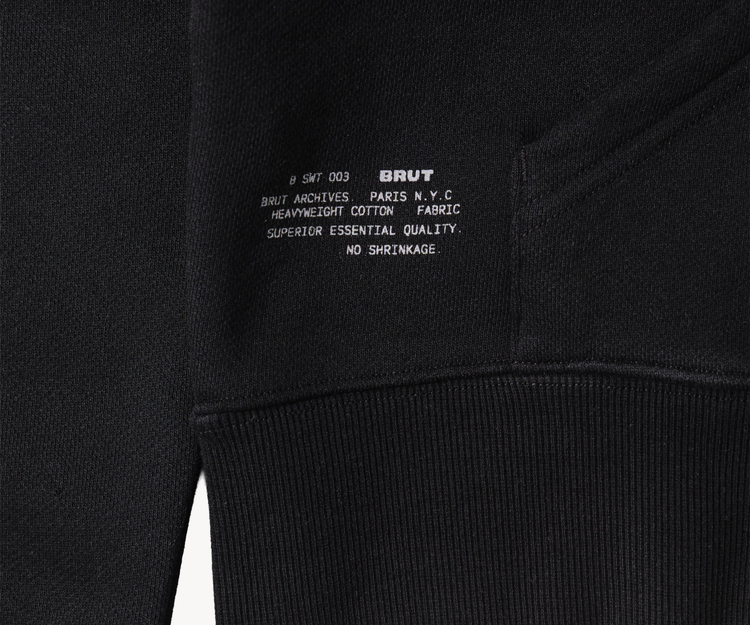 THE ZIP SWEAT Sweatshirts X-SMALL / BLACK - BRUT Clothing US