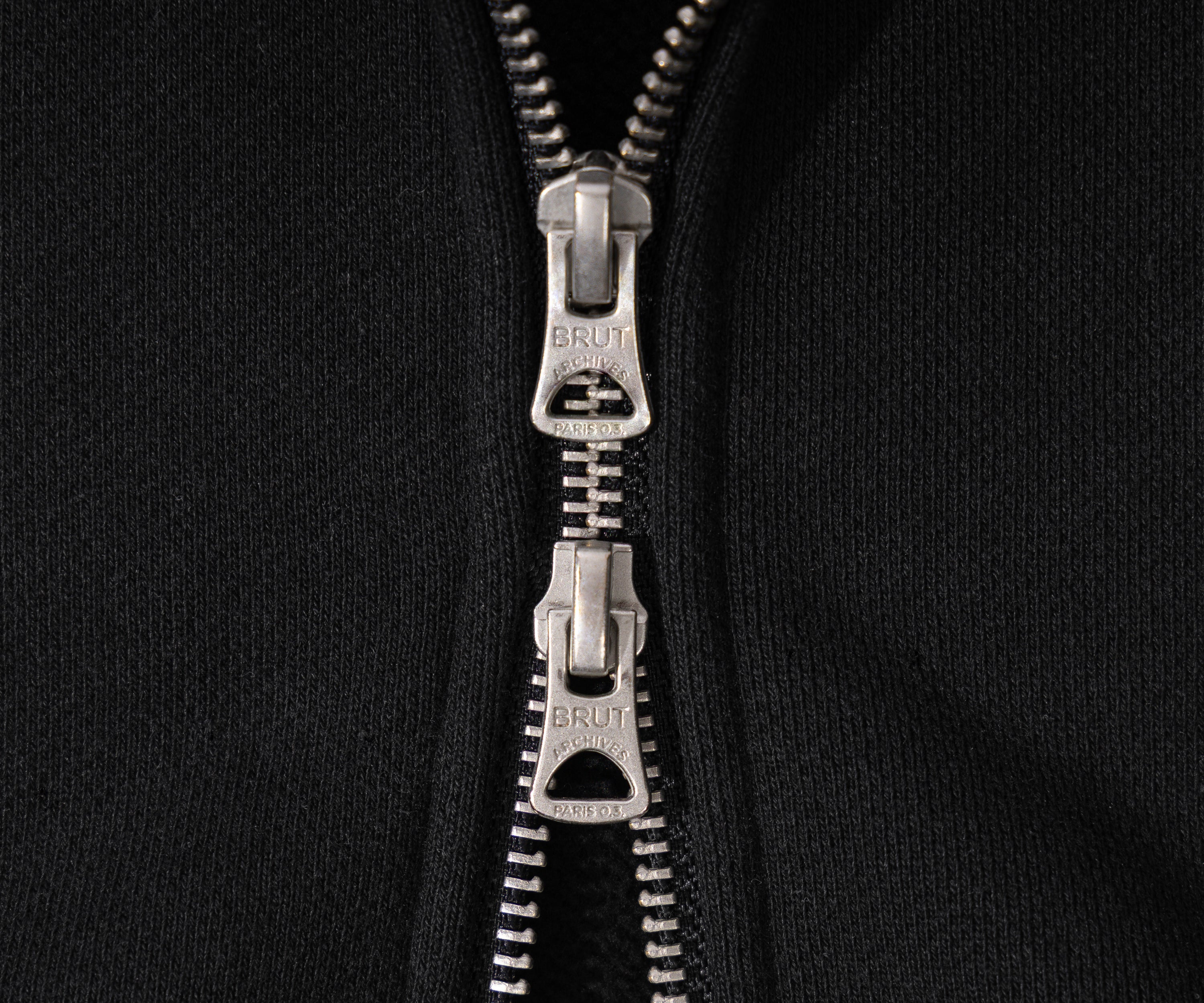 THE ZIP SWEAT Sweatshirts X-SMALL / BLACK - BRUT Clothing US