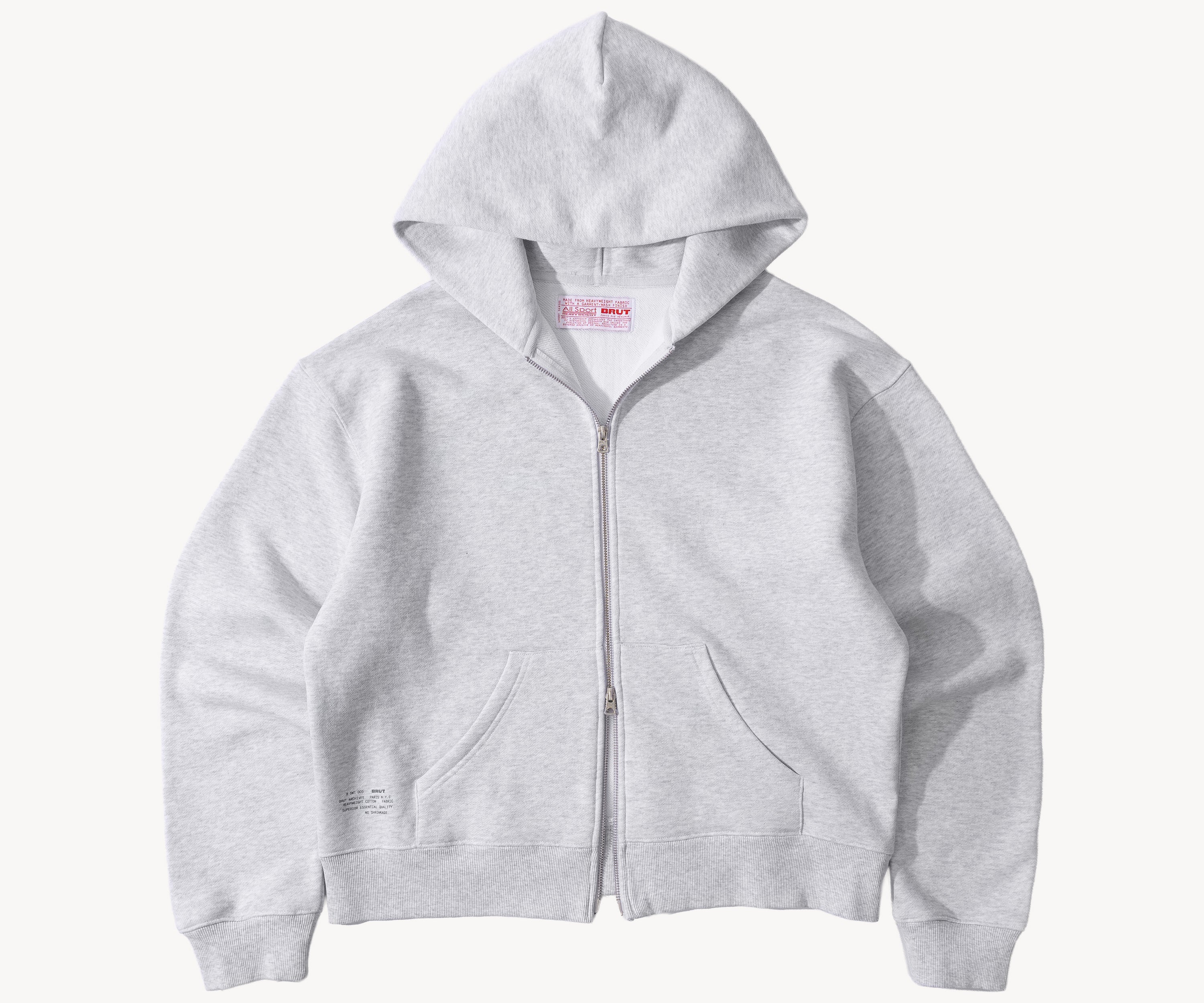 THE ZIP SWEAT Sweatshirts X-SMALL / HEATHER GREY - BRUT Clothing US