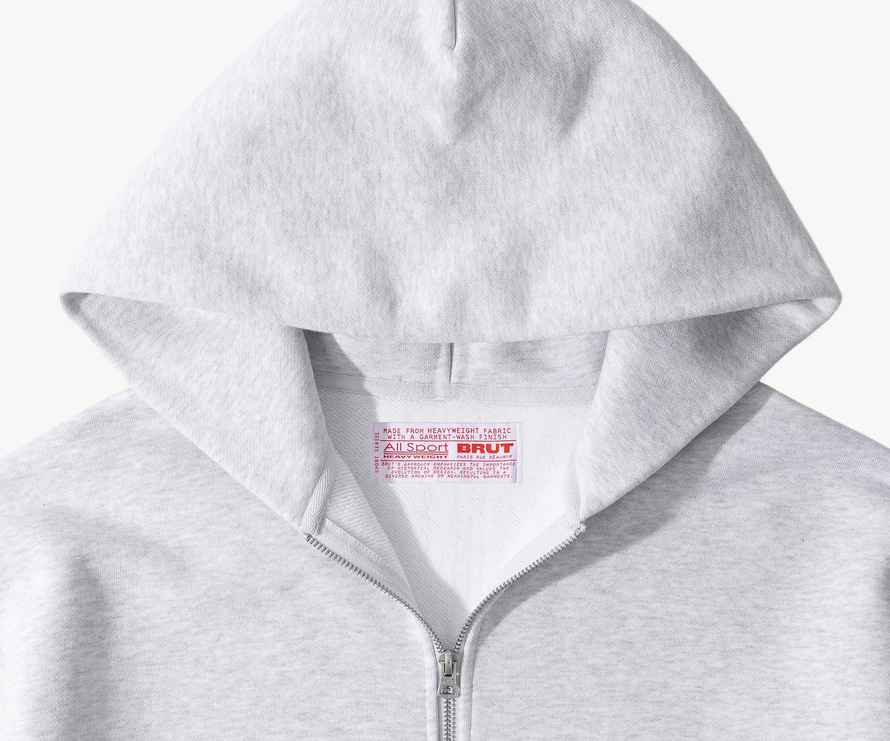 THE ZIP SWEAT Sweatshirts X-SMALL / HEATHER GREY - BRUT Clothing US