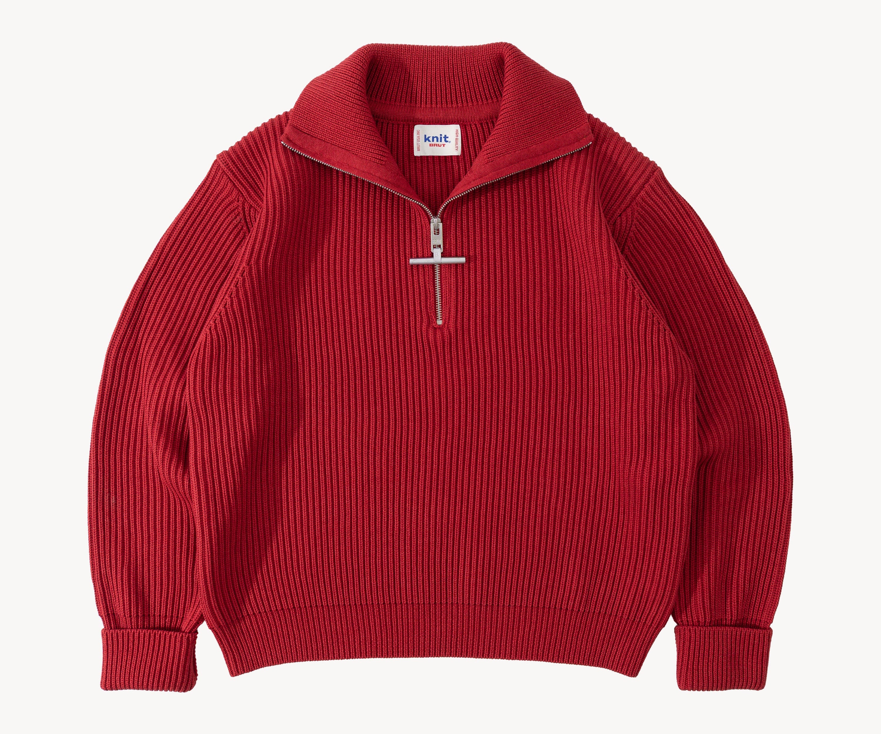 THE TRUCKER SWEATER Knitwear SMALL / RED - BRUT Clothing US