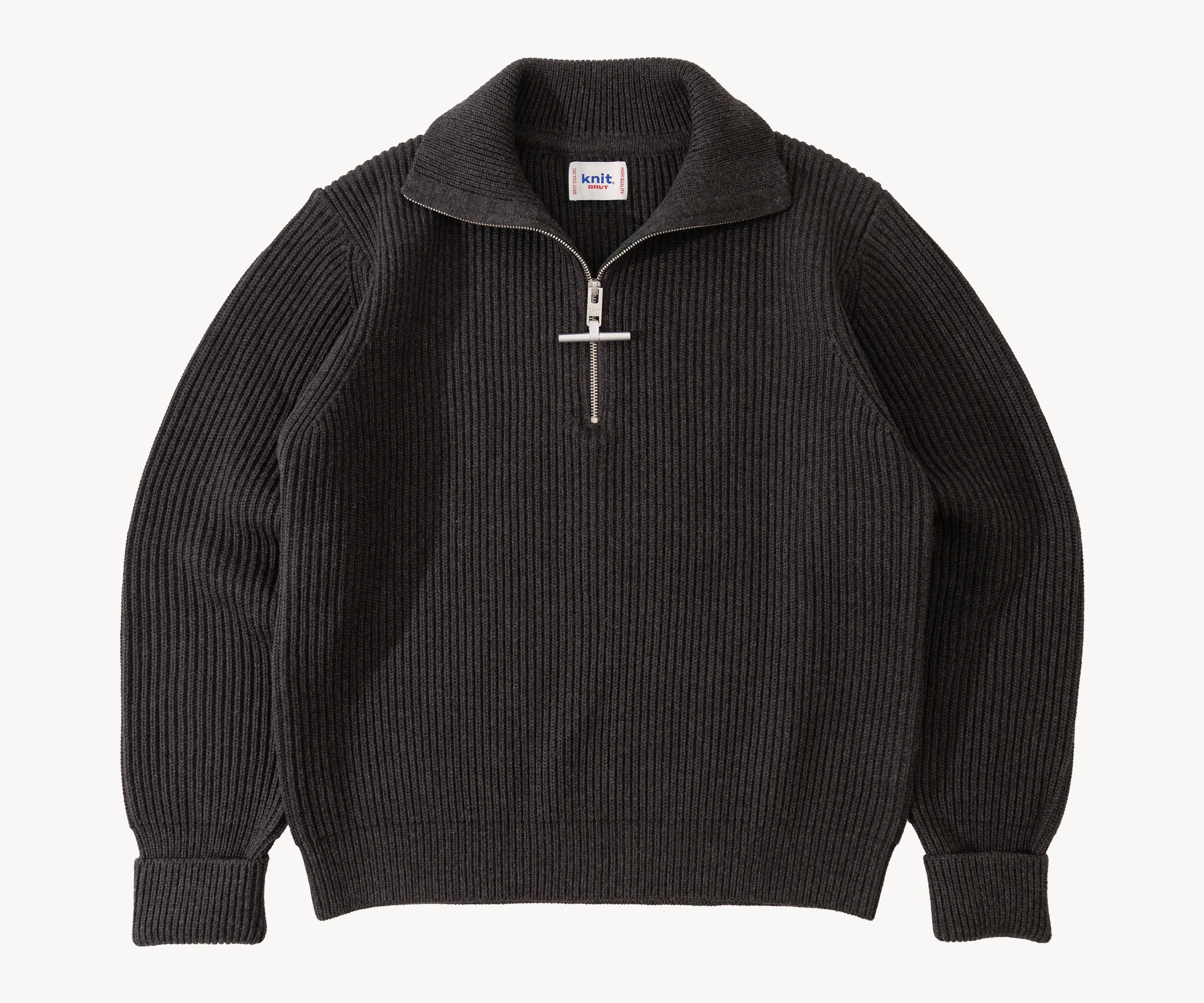 THE TRUCKER SWEATER Knitwear SMALL / CHARCOAL - BRUT Clothing US
