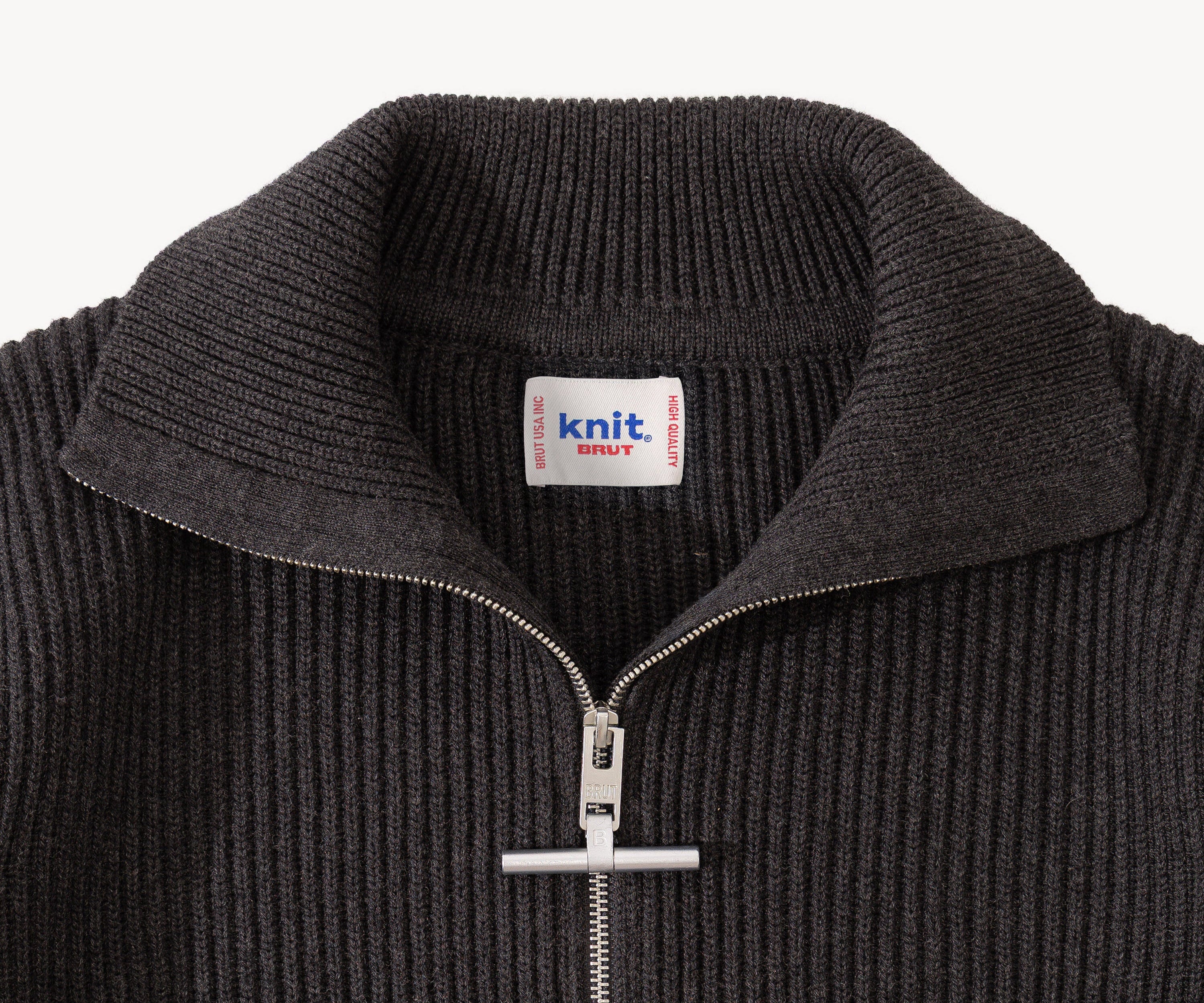 THE TRUCKER SWEATER Knitwear SMALL / CHARCOAL - BRUT Clothing US