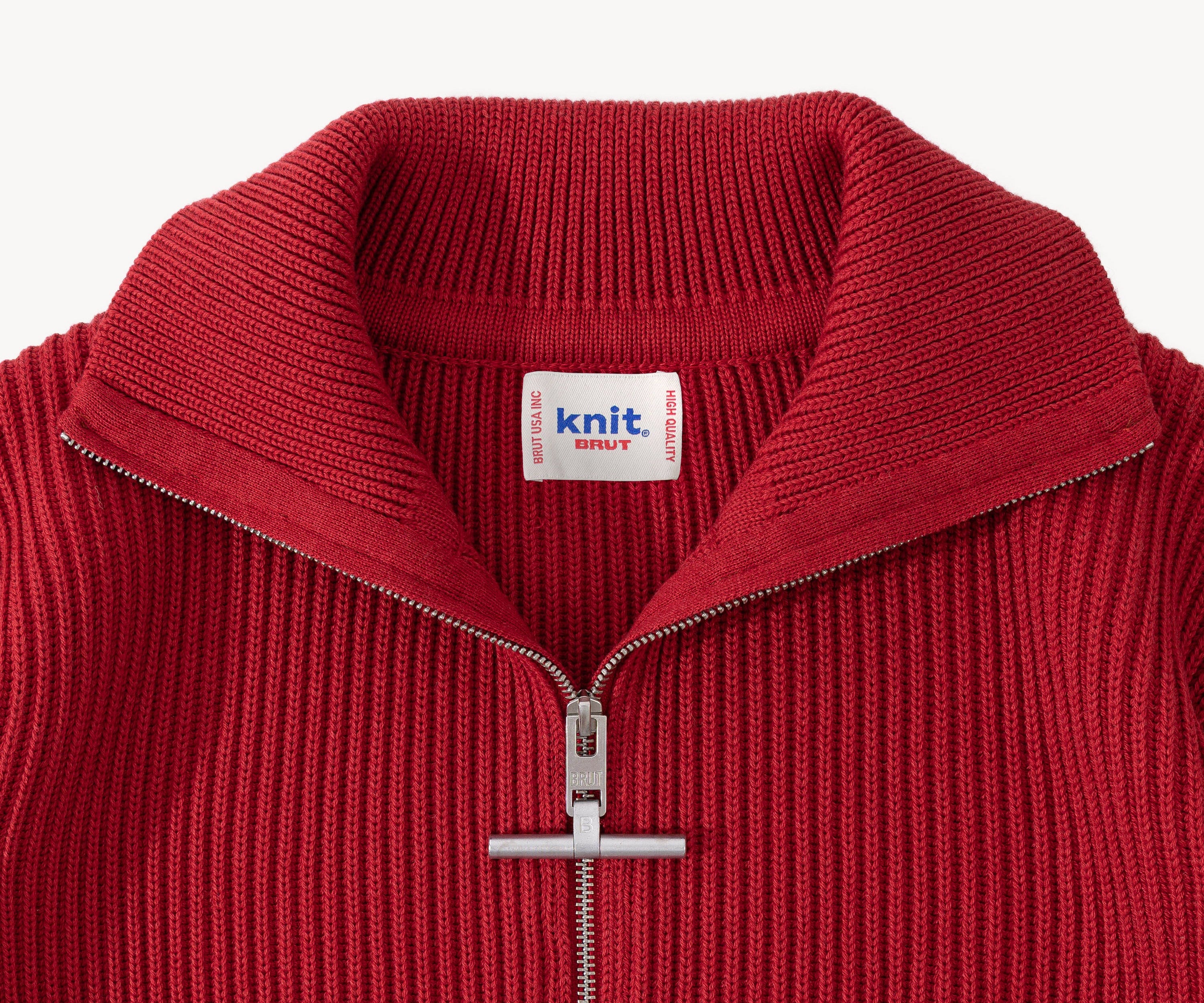 THE TRUCKER SWEATER Knitwear SMALL / RED - BRUT Clothing US