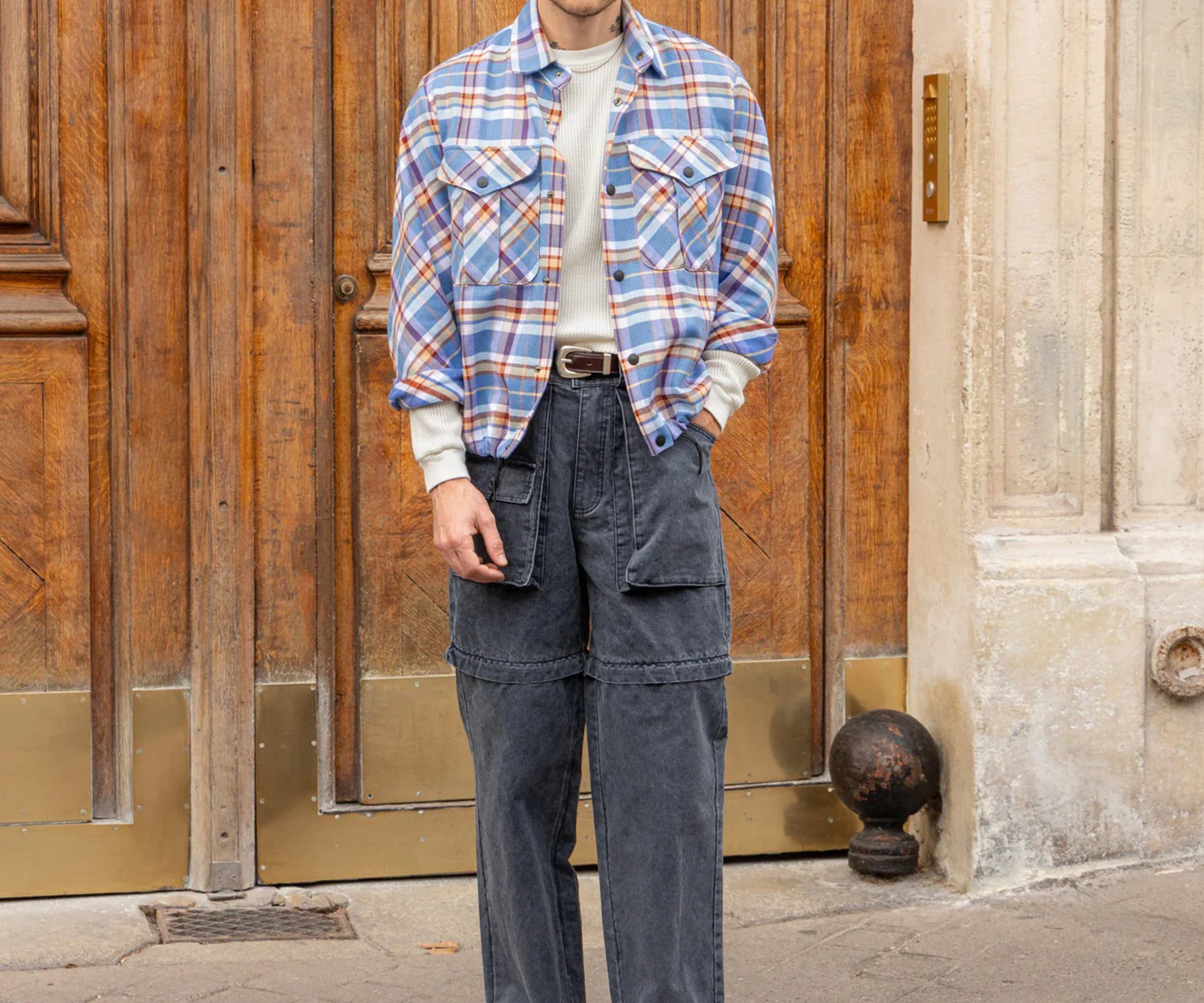 TWO-IN-ONE PANTS Pants US26 / NAVY - BRUT Clothing US