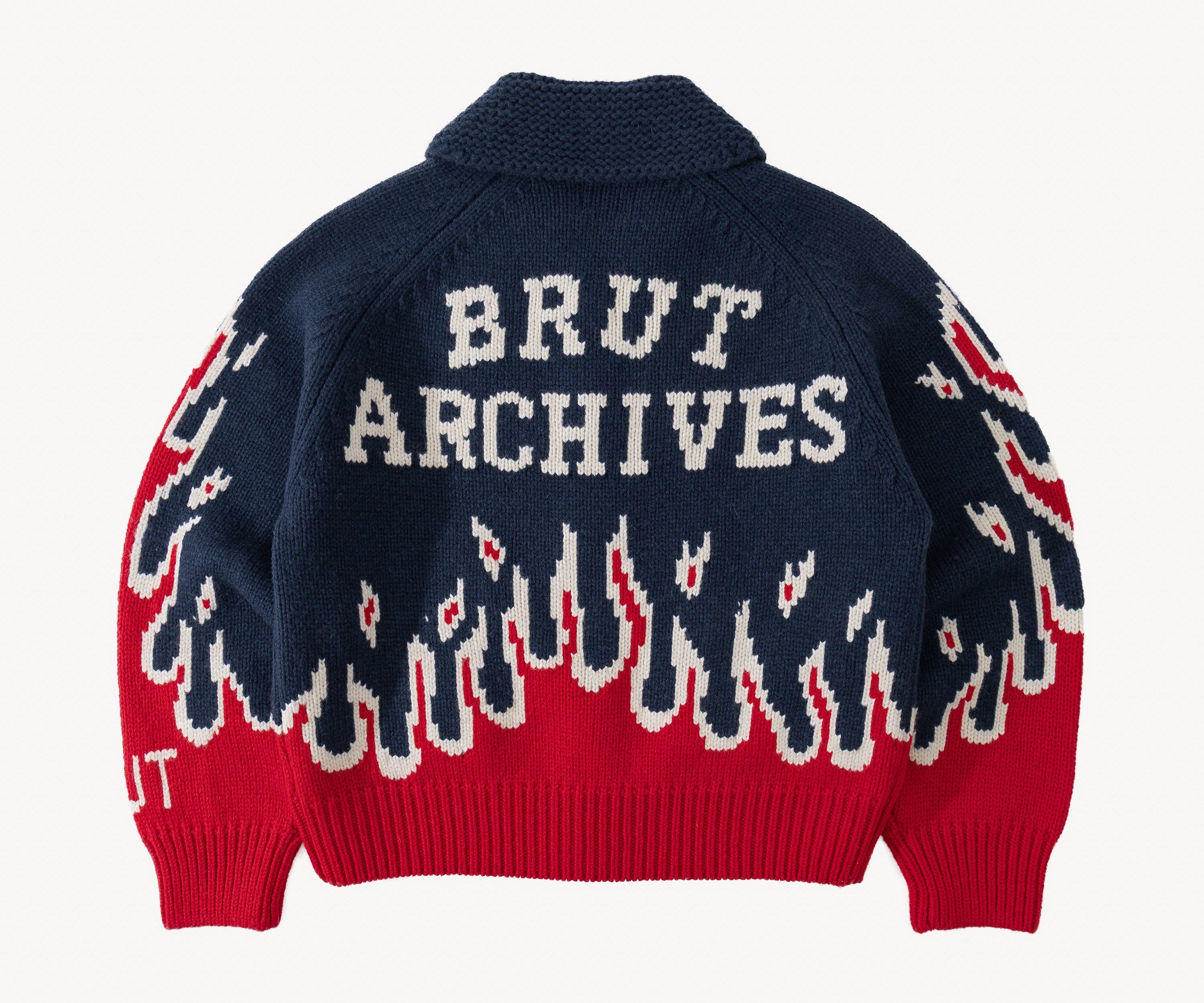 THE WARMEST ZIPPED SWEATER Knitwear SMALL / BLUE / RED - BRUT Clothing US