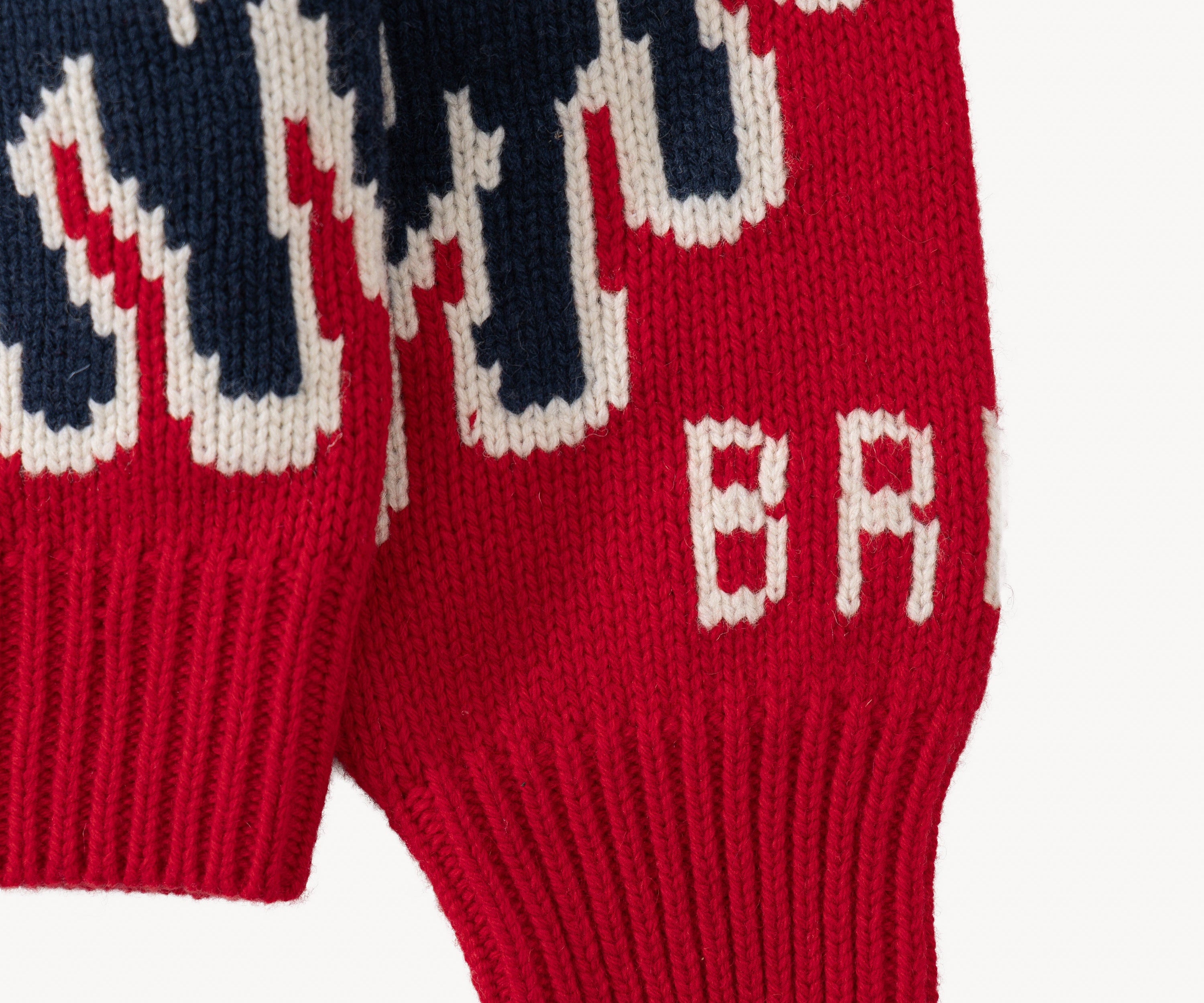 THE WARMEST ZIPPED SWEATER Knitwear SMALL / BLUE / RED - BRUT Clothing US