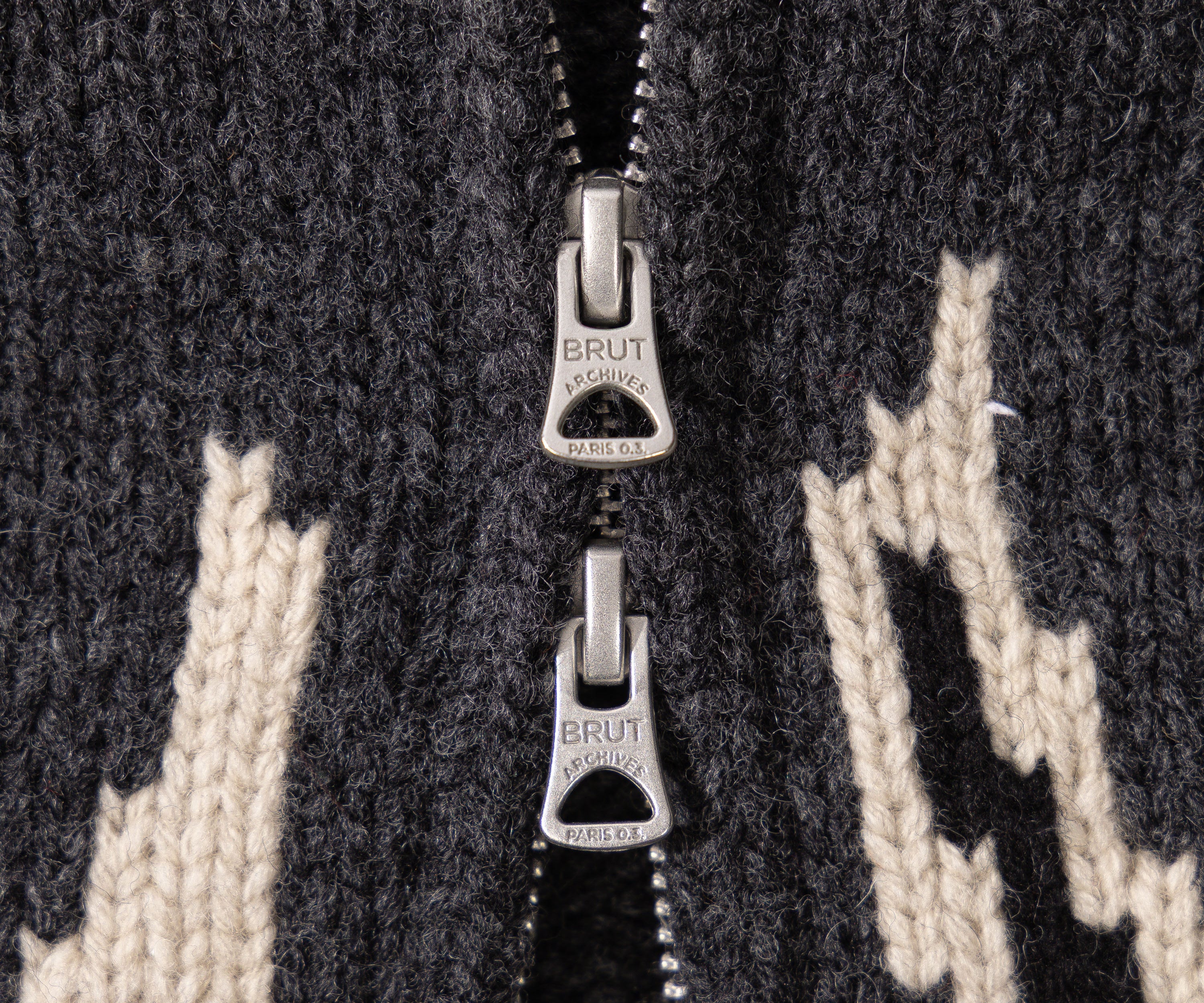 THE WARMEST ZIPPED SWEATER Knitwear SMALL / CHARCOAL / BLACK - BRUT Clothing US