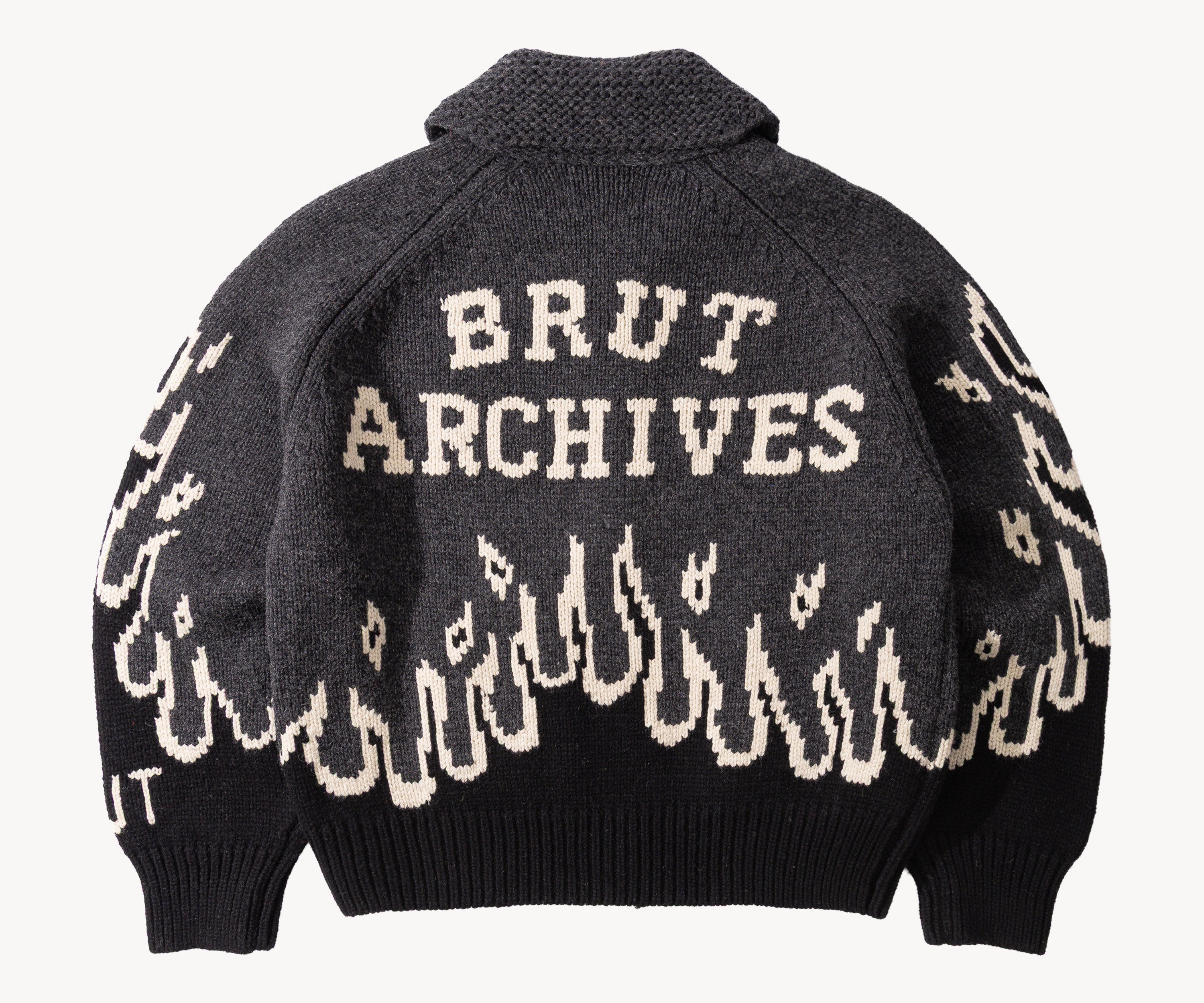 THE WARMEST ZIPPED SWEATER Knitwear SMALL / CHARCOAL / BLACK - BRUT Clothing US
