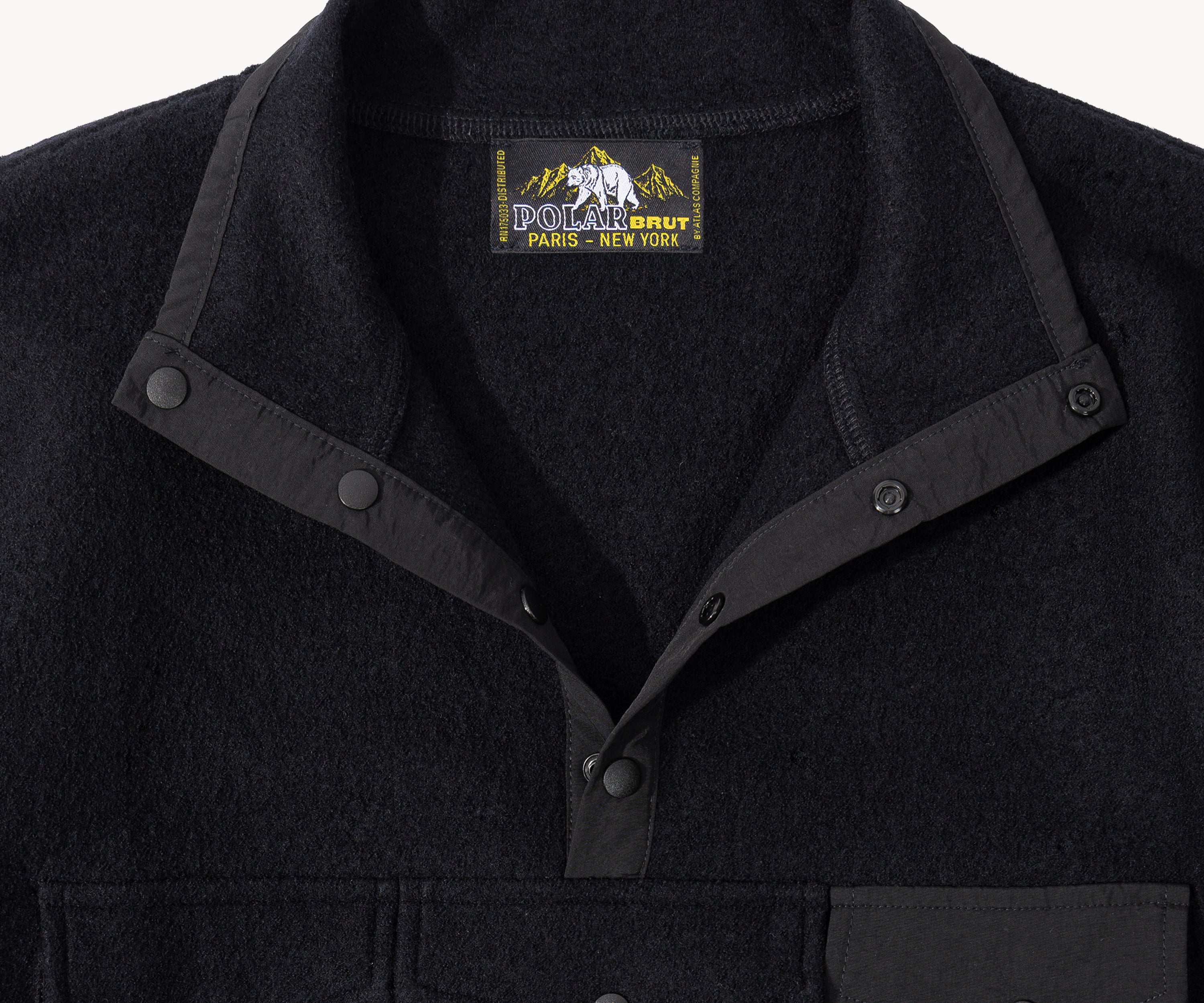 THE WOOL BUTTON-UP FLEECE Knitwear X-SMALL / NAVY - BRUT Clothing US