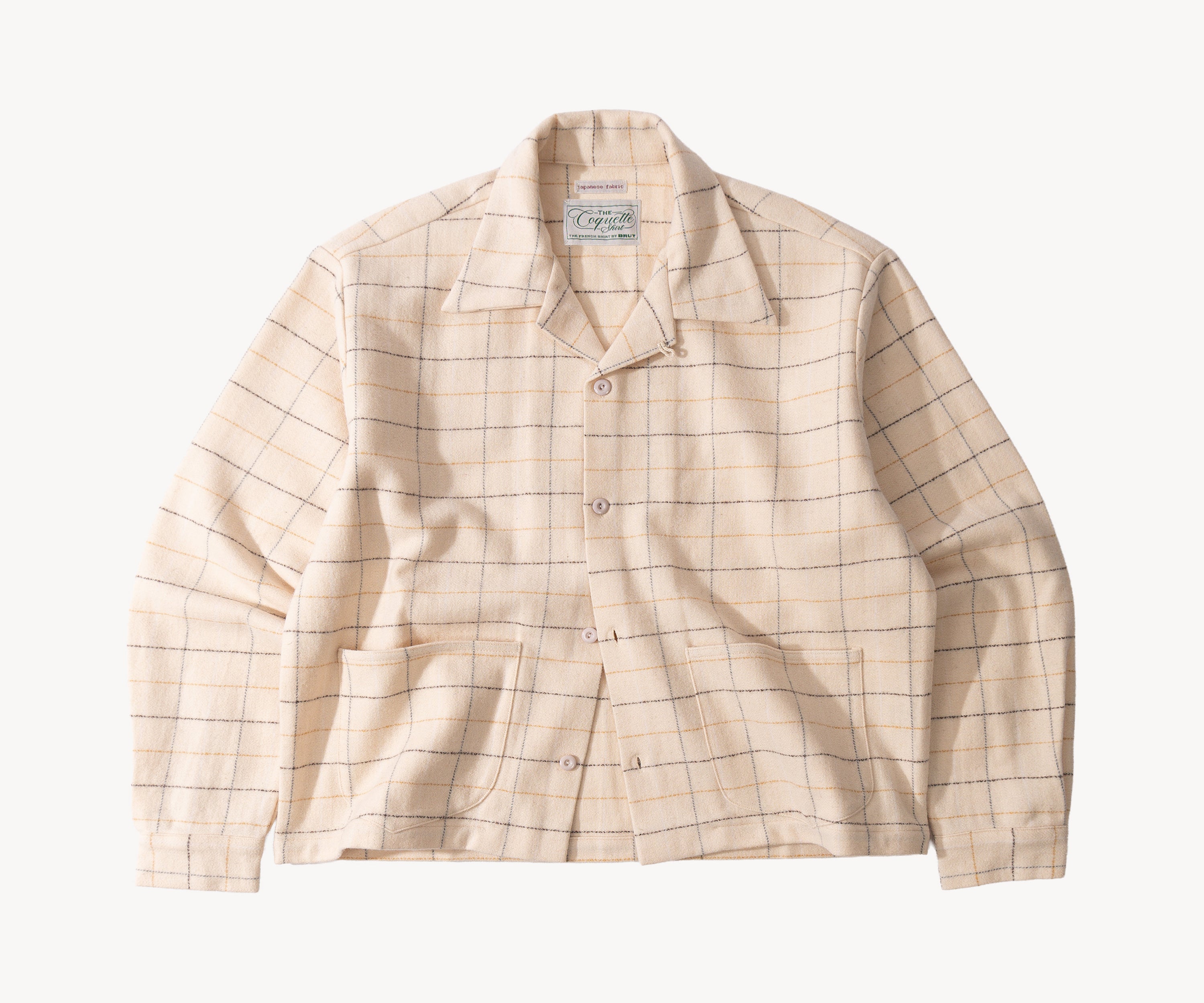 THE WOOL COQUETTE SHIRT Shirts X-SMALL / ECRU - BRUT Clothing US