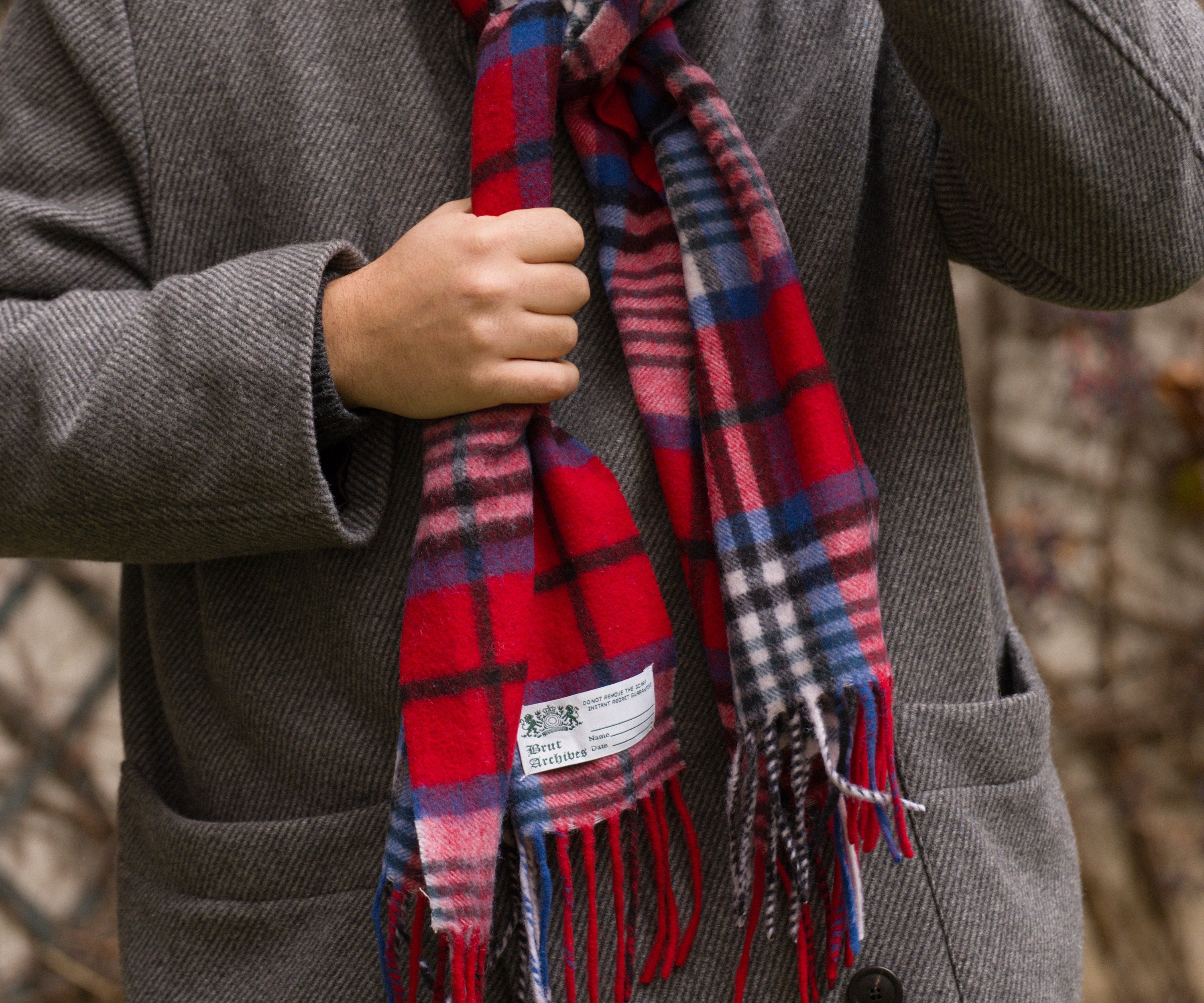 THE WOOL SCARF RED / WHITE - BRUT Clothing US