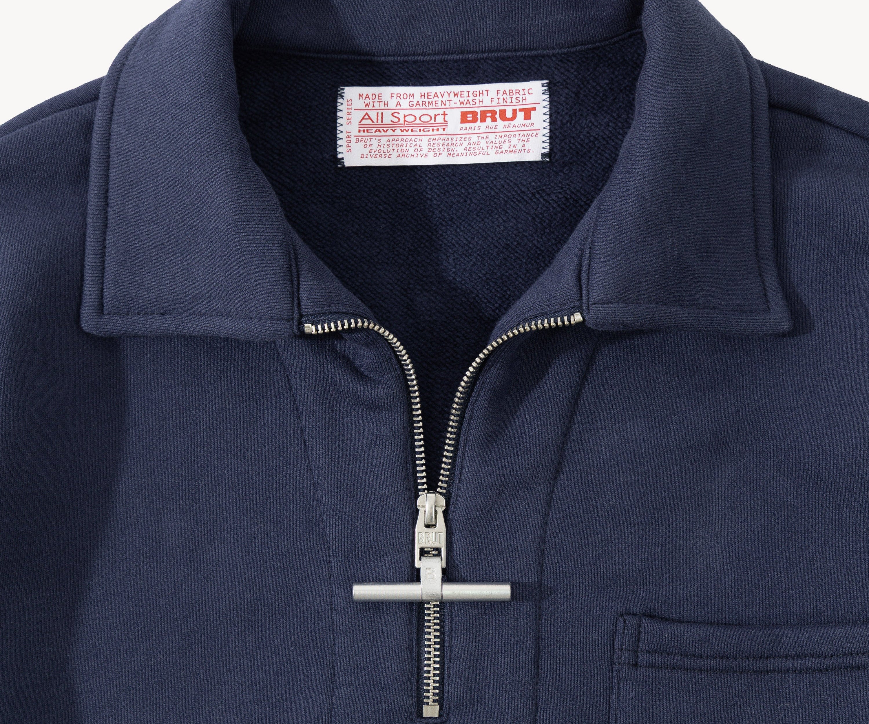 THE ZIPPED POLO Sweatshirts X-SMALL / NAVY - BRUT Clothing US